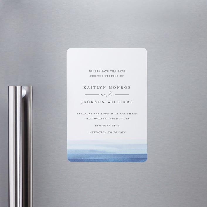 "Watercolour Stripe" - Save the Dates in Ocean by Bethan - Front