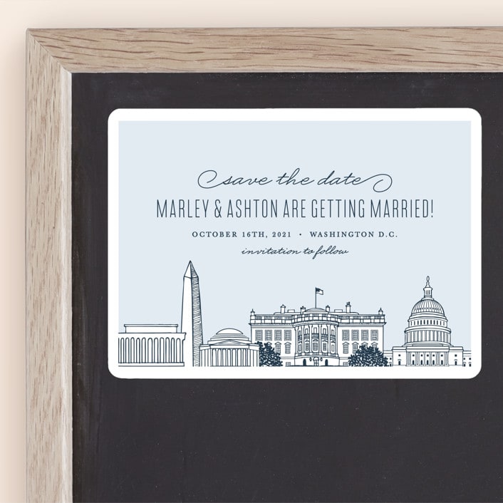 "Big City - Washington DC" - Save the Dates in Pale Blue by Hooray Creative - Front