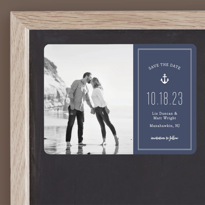 "Down by the Sea" - Save the Dates in Marine by Sandra Picco Design - Front