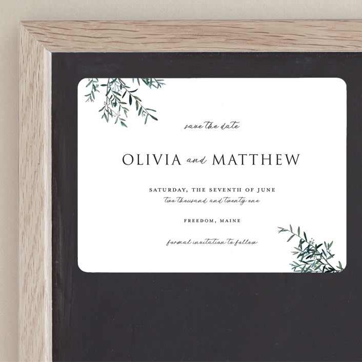 "Fresh Sage" - Save the Dates in Olive by Christie Kelly - Front