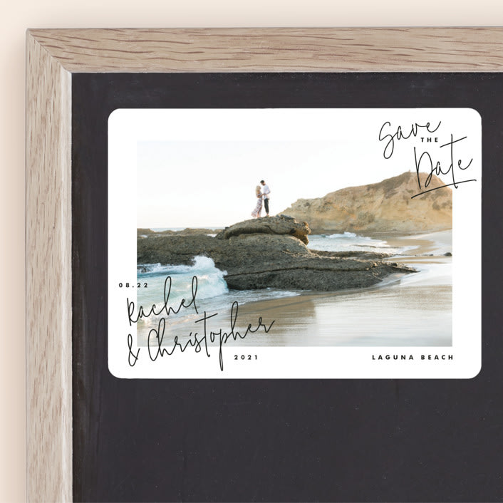 "hand-written" - Save the Dates in Ebony by Lindsay Stetson Thompson - Front