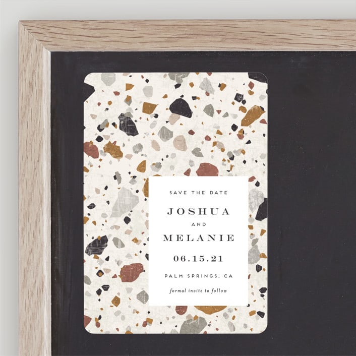 "Terrazzo" - Save the Dates in stone by Amy Payne - Front