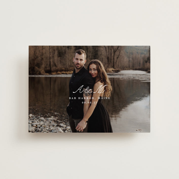 "Lettra" - Save the Dates in Pearl by Up Up Creative - Front
