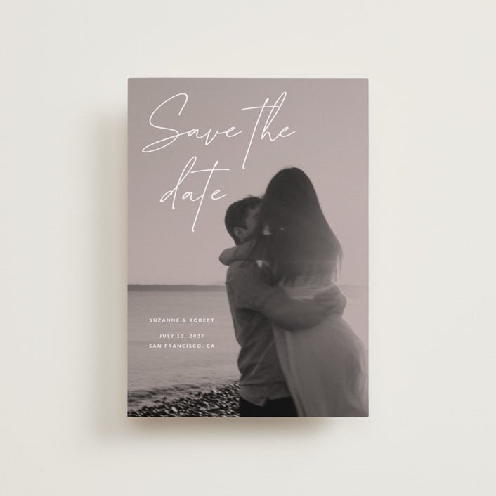 "Blush" - Save the Dates in Rose by Sumak Studio - Front