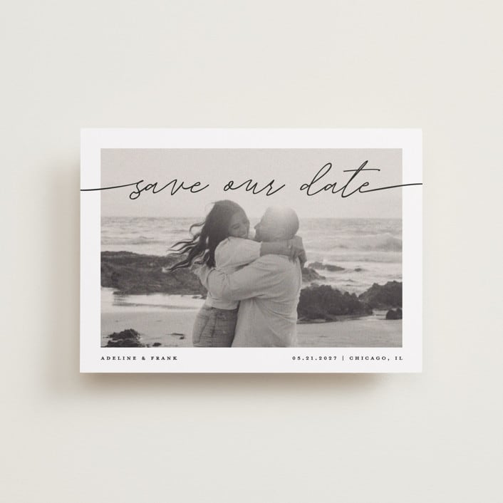 "Simple Details" - Save the Dates in Tuxedo by Pixel and Hank - Front