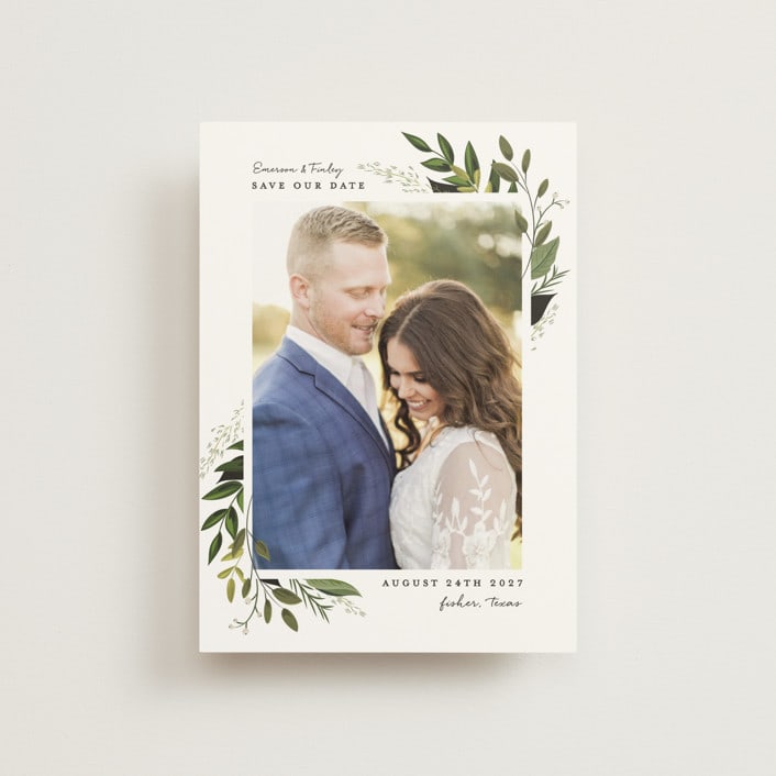 "Vines of Green" - Save the Dates in Fern by Susan Moyal - Front