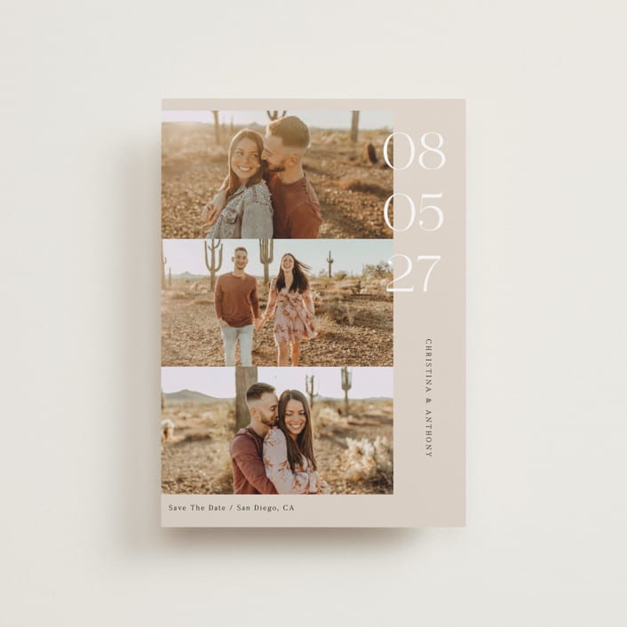"Cinematic Love" - Save the Dates in Sand by Elly - Front