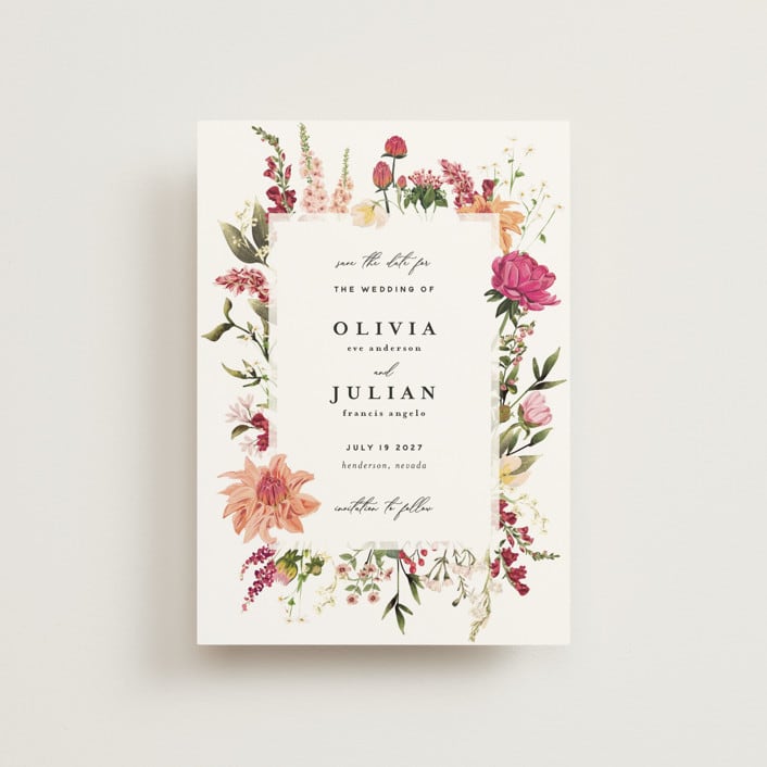 "Lush" - Save the Dates in Magenta by Susan Moyal - Front