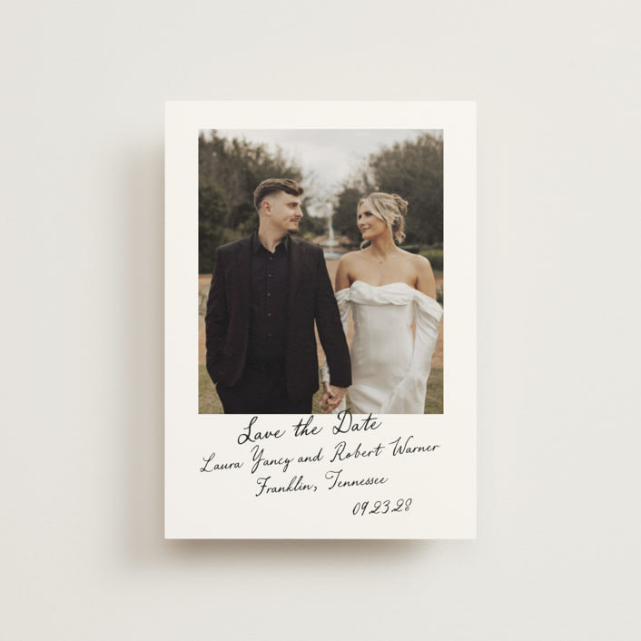 "vintage script" - Save the Dates in Snow by Sara Hicks Malone - Front