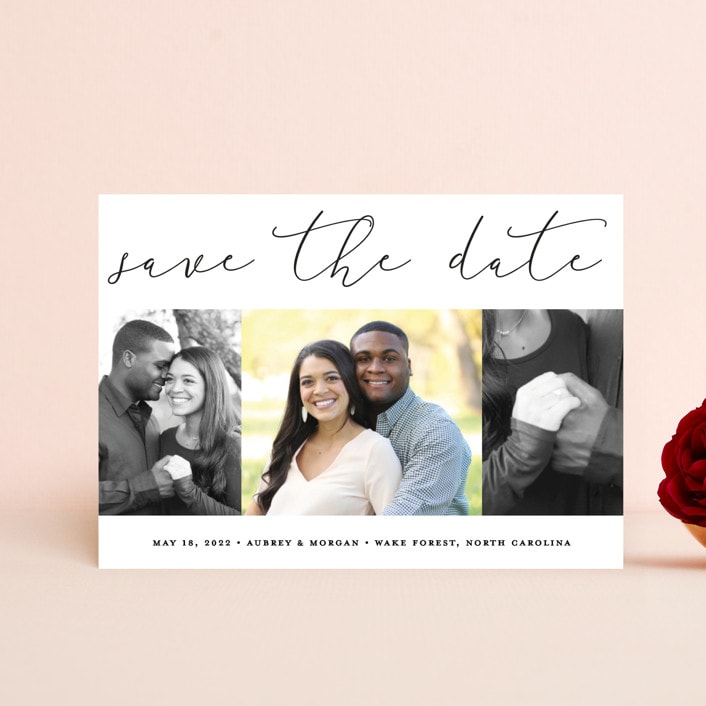 "Etched in love" - Save the Dates in Cloud by Stacey Meacham - Front