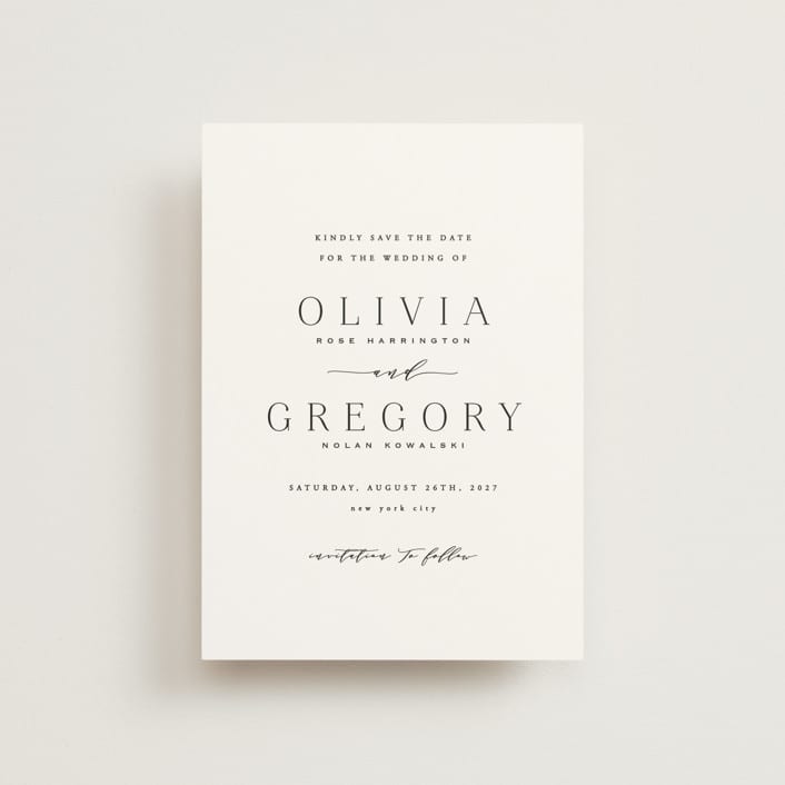 "Classy Type" - Save the Dates in Lily by Hooray Creative - Front