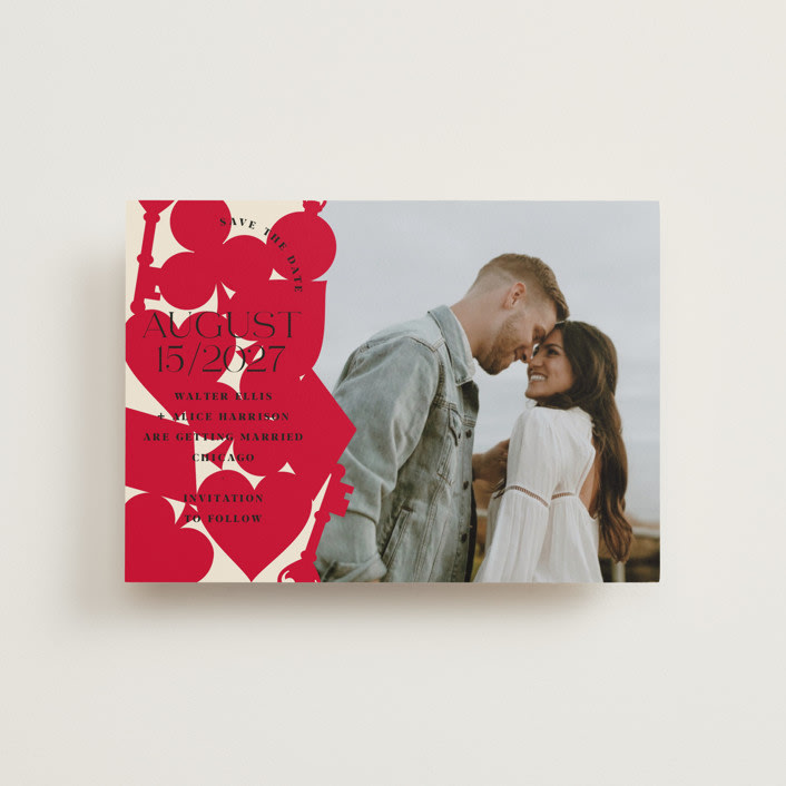 "Pair of Hearts from Disney's Alice In Wonderland" - Save the Dates in Ruby by Baumbirdy - Front