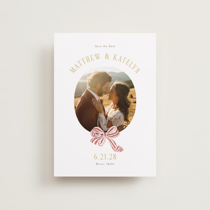 "Ruban en Fleur" - Save the Dates in Rose by Itsy Belle Studio - Front