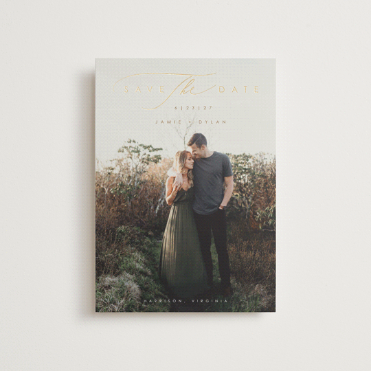 "Simply Classic" - Save the Dates in Wheat by Hannah Williams - Front