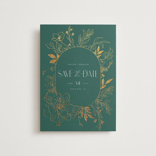 "Chelsea" - Save the Dates in Emerald by Vera Lim - Front