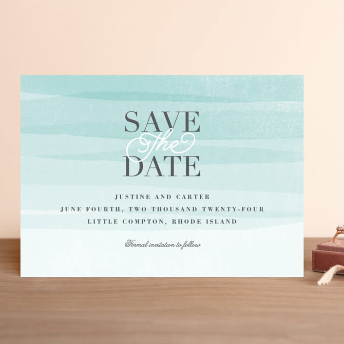 "Old Post Road" - Save the Dates in Sea Salt by Jennifer Wick - Front