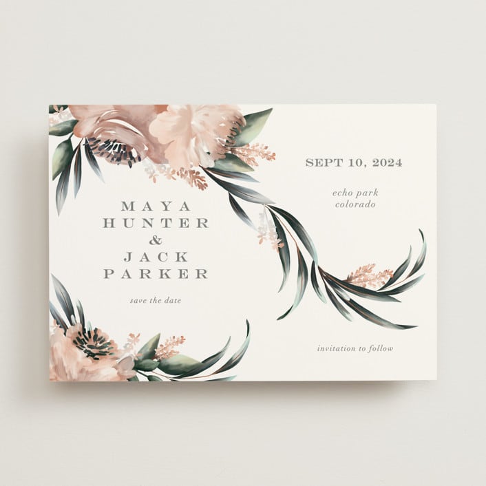 "Maya Rustica" - Save the Dates in Rose by Petra Kern - Front