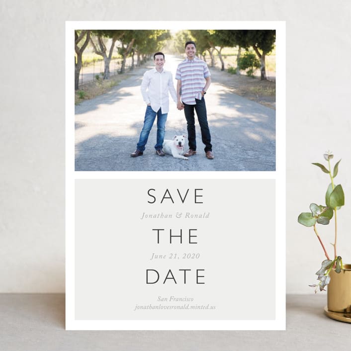 "Modern Date" - Save the Dates in Storm by Waldo Press - Front
