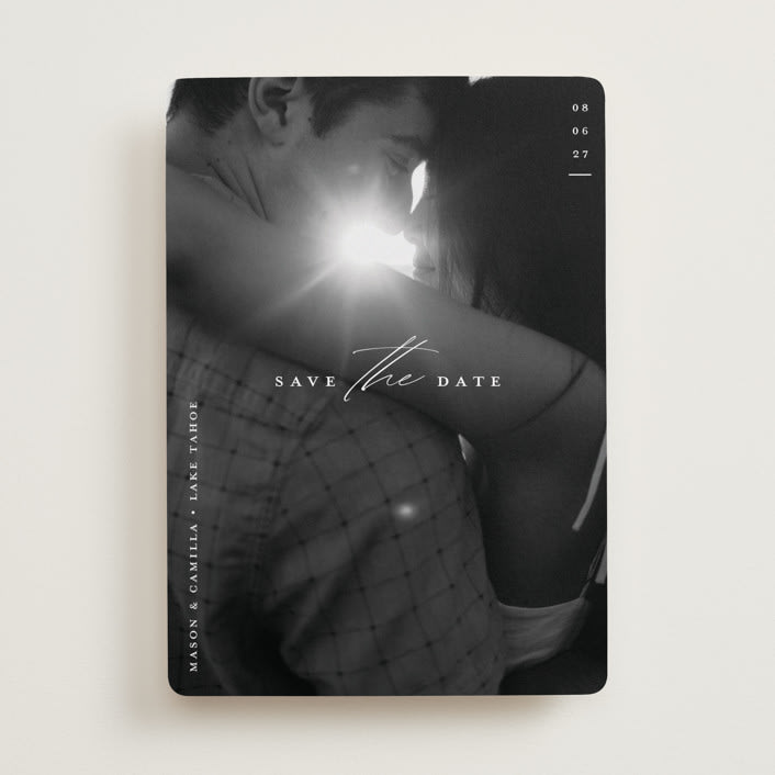 "Focal" - Save the Dates in Pearl by Christie Garcia - Front