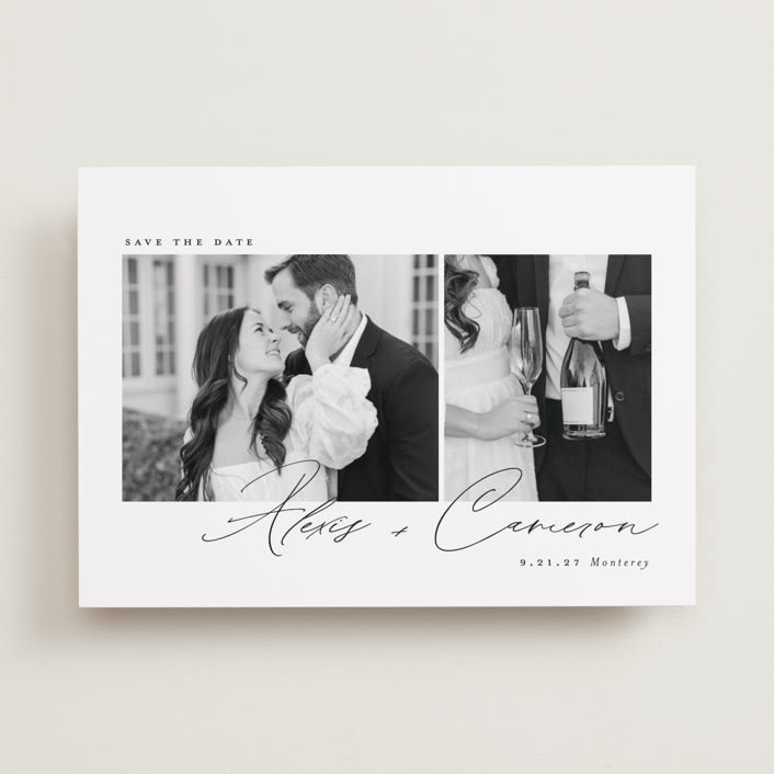 "Simple Two" - Save the Dates in Noir by Emily Betts - Front