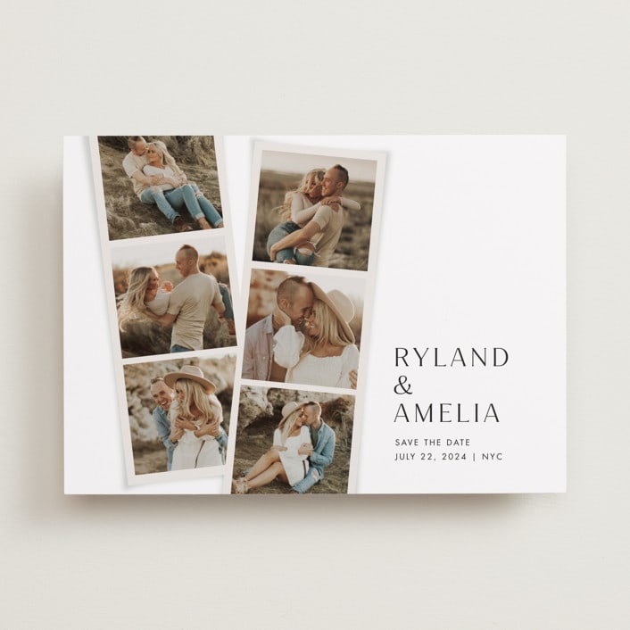 "Photo Strips" - Save the Dates in Dovetail by Amy Payne - Front