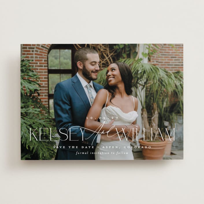"L'amour" - Save the Dates in Pearl by Brooke Chandler - Front