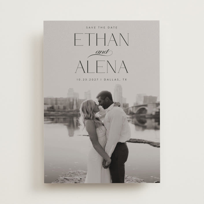 "All our love" - Save the Dates in Ebony by Maja Cunningham - Front