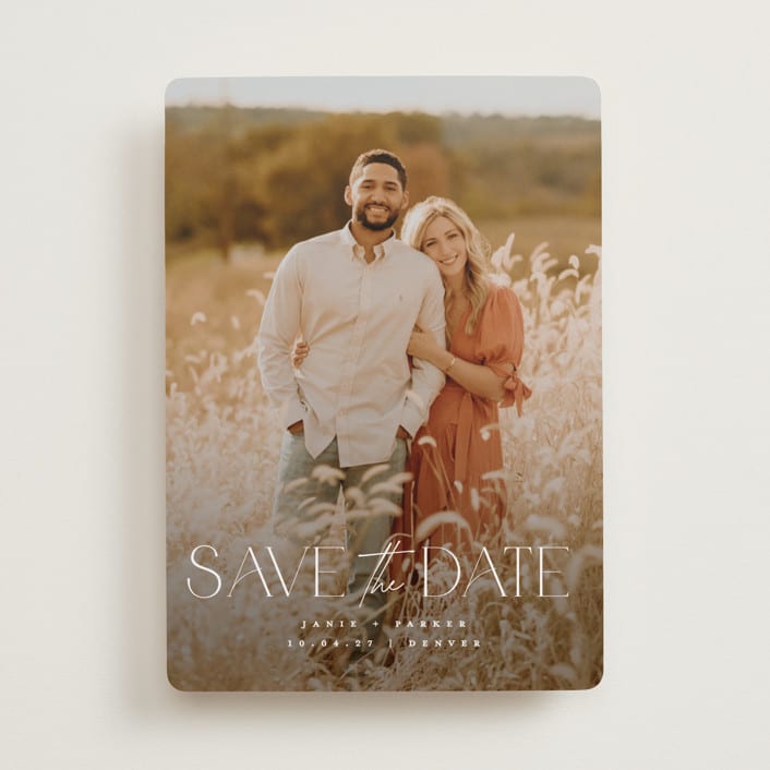 "Simple Elegance" - Save the Dates in Pearl by Jessica Corliss - Front