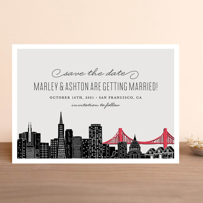 "Big City - San Francisco" - Save the Dates in Light Taupe by Hooray Creative - Front