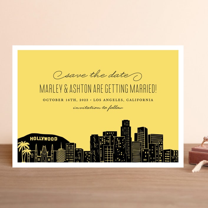 "Big City - Los Angeles" - Save the Dates in Lemondrop by Hooray Creative - Front
