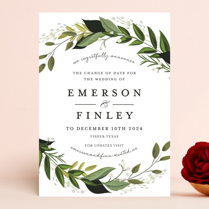 "Vines of Green" - Save the Dates in Fern by Susan Moyal - Front