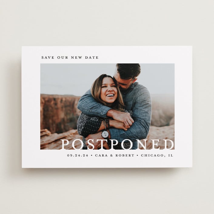 "Minimal Message" - Save the Dates in Cloud by Lindsay Megahed - Front