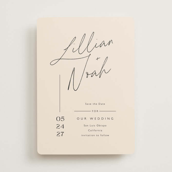 "Modern Aligned" - Save the Dates in Creampuff by Carolyn MacLaren - Front