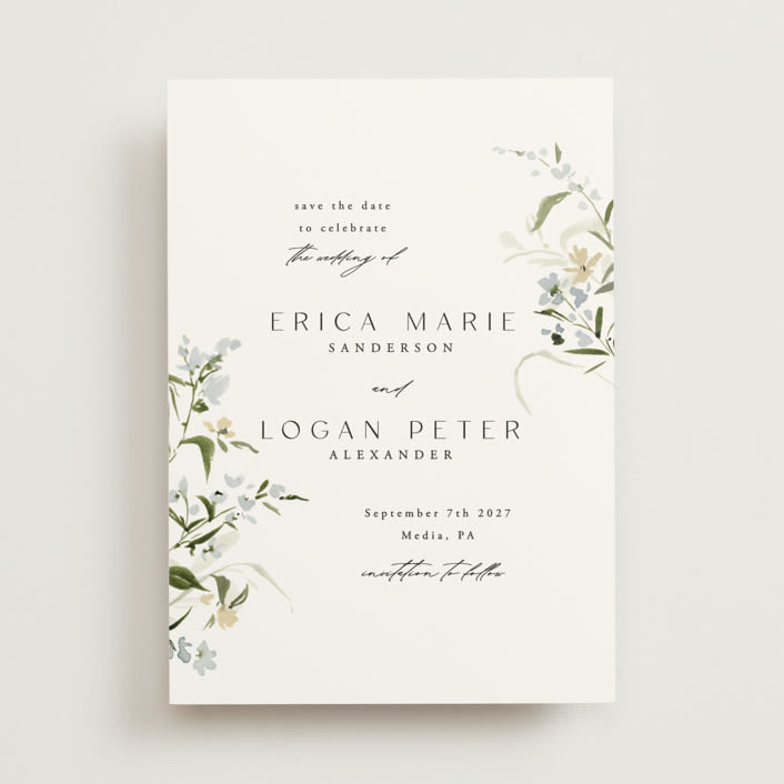 "Fleur" - Save the Dates in Lily by Everett Paper Goods - Front