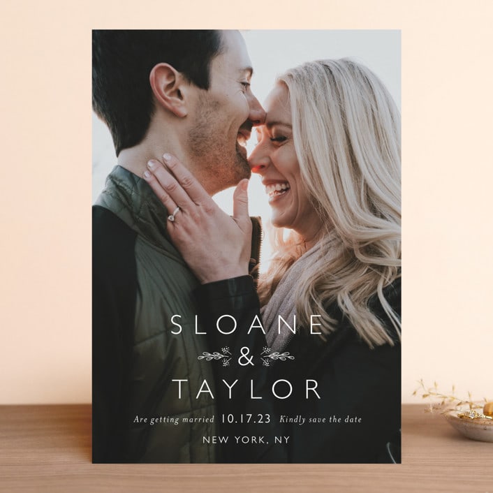 "His & Hers" - Save the Dates in Cloud by Carolyn MacLaren - Front