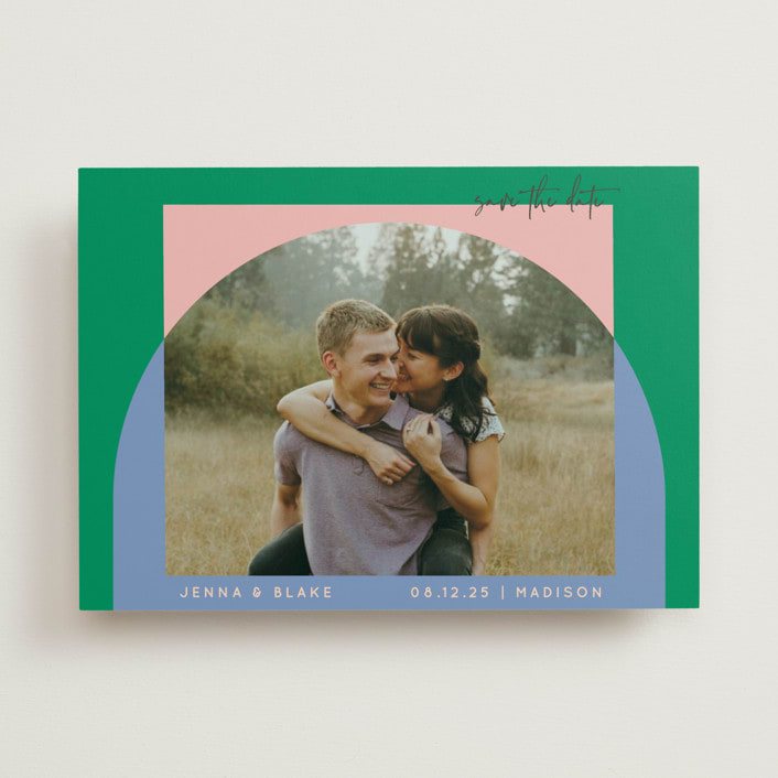 "Modern Overlay" - Save the Dates in Spearmint by Baumbirdy - Front