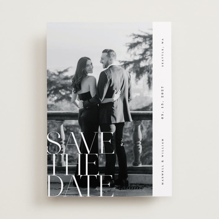"Editorial lettering" - Save the Dates in Pearl by Ana de Sousa - Front