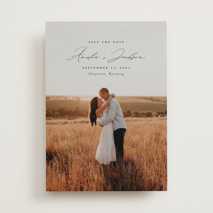 "Simple Names" - Save the Dates in Onyx by Emily Betts - Front