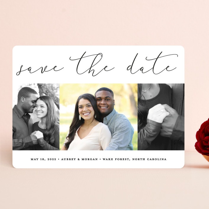 "Etched in love" - Save the Dates in Cloud by Stacey Meacham - Front