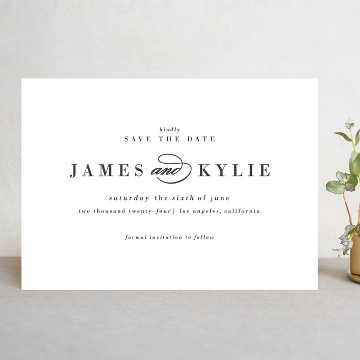 "Classically Stated" - Save the Dates in Charcoal by Roxy Cervantes - Front