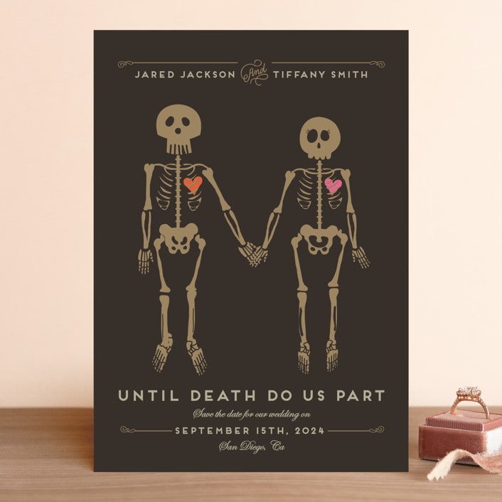"Until Death" - Save the Dates in Golden by Katie Zimpel - Front