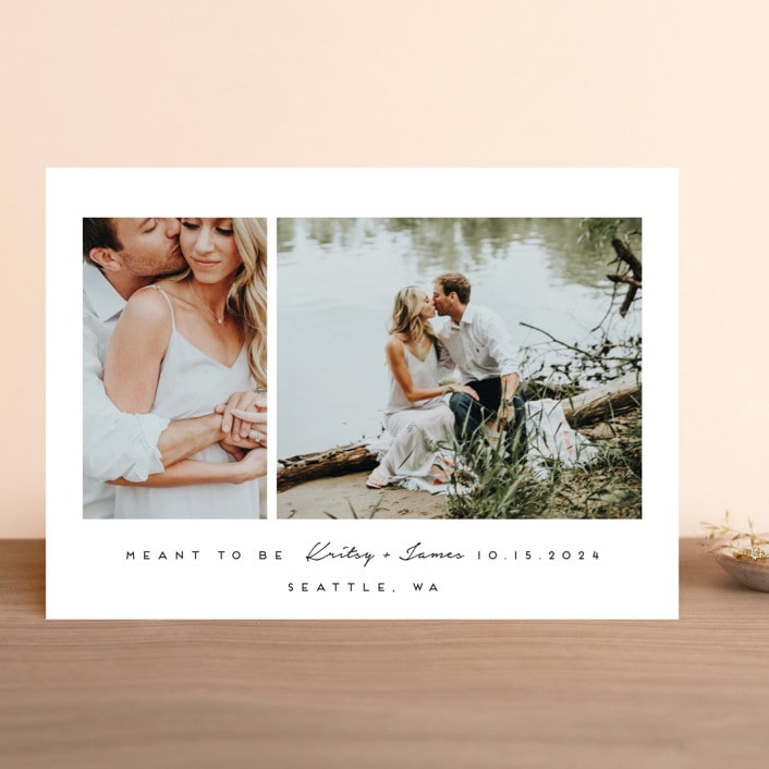 "meant to be" - Save the Dates in Tuxedo by Angela Garrick - Front