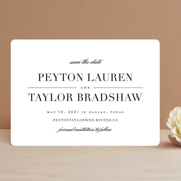 "Classic" - Save the Dates in Tuxedo by Lauren Chism - Front