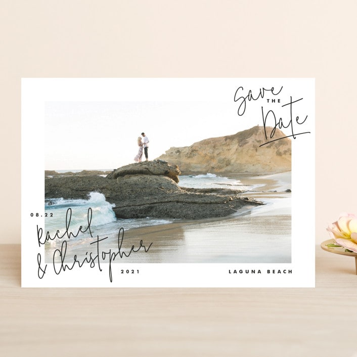 "hand-written" - Save the Dates in Ebony by Lindsay Stetson Thompson - Front