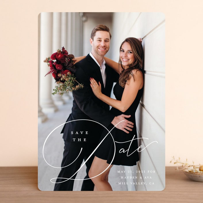 "Hold On" - Save the Dates in Linen by Carolyn MacLaren - Front