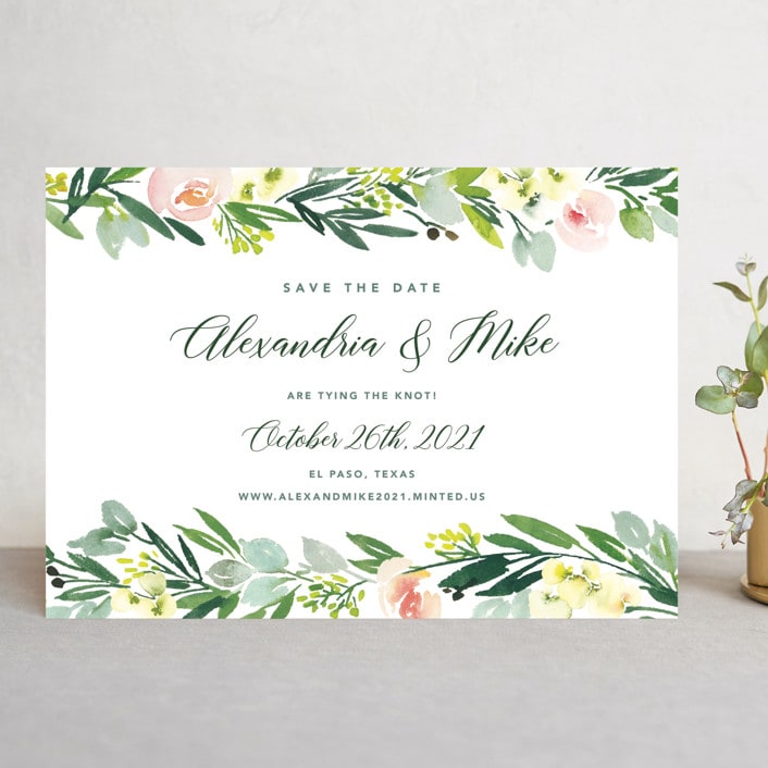 "Eucalyptus Wreath" - Save the Dates in Eucalyptus by Yao Cheng Design - Front