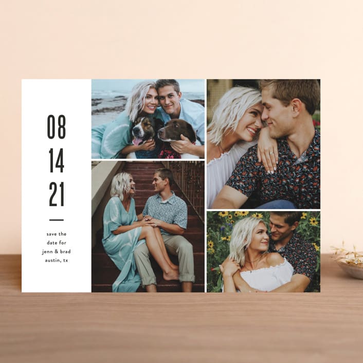 "Modern Grid" - Save the Dates in fog by Jessica Ogden - Front
