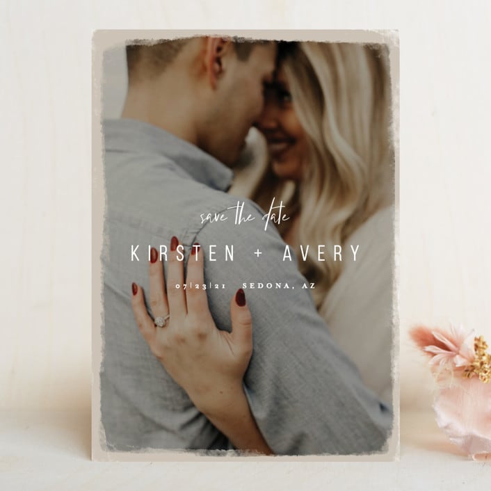 "Kindred" - Save the Dates in Nutmeg by Melissa Egan of Pistols - Front