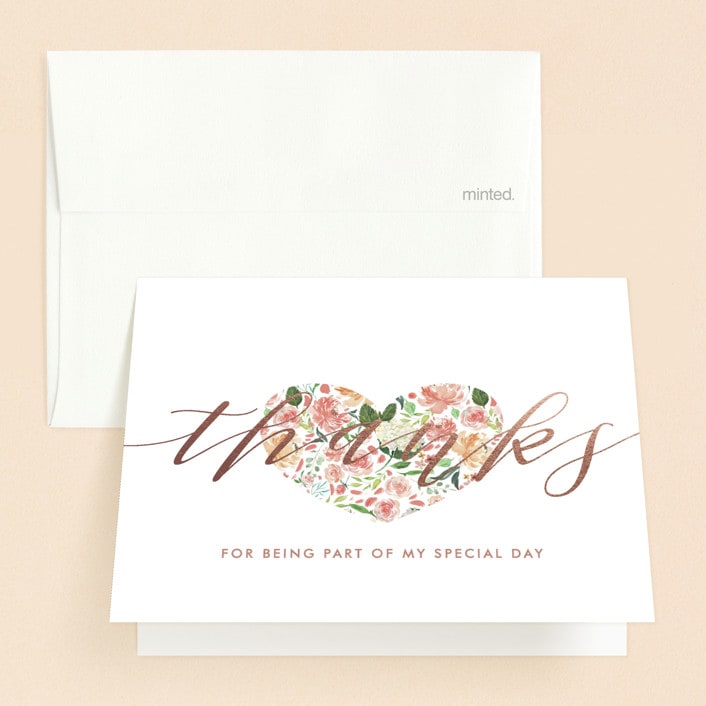 "Floral Filled 16" - Sweet Sixteen Party Thank You Cards in Peach by Becky Nimoy - Front