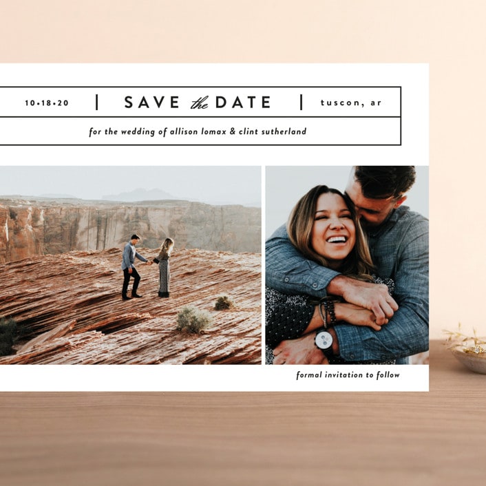 "Cinematic" - Save the Dates in Dove by Jessica Ogden - Front